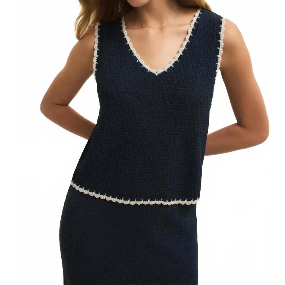 NEW Z SUPPLY yessenia whipstitch tank in eclipse